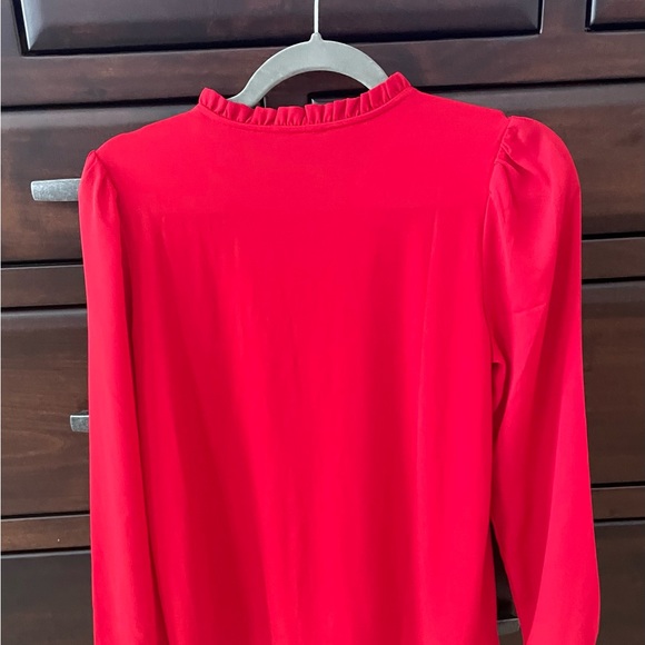XSP ANN TAYLOR NWT!  Red blouse with white “pearl” buttons. - Picture 3 of 3